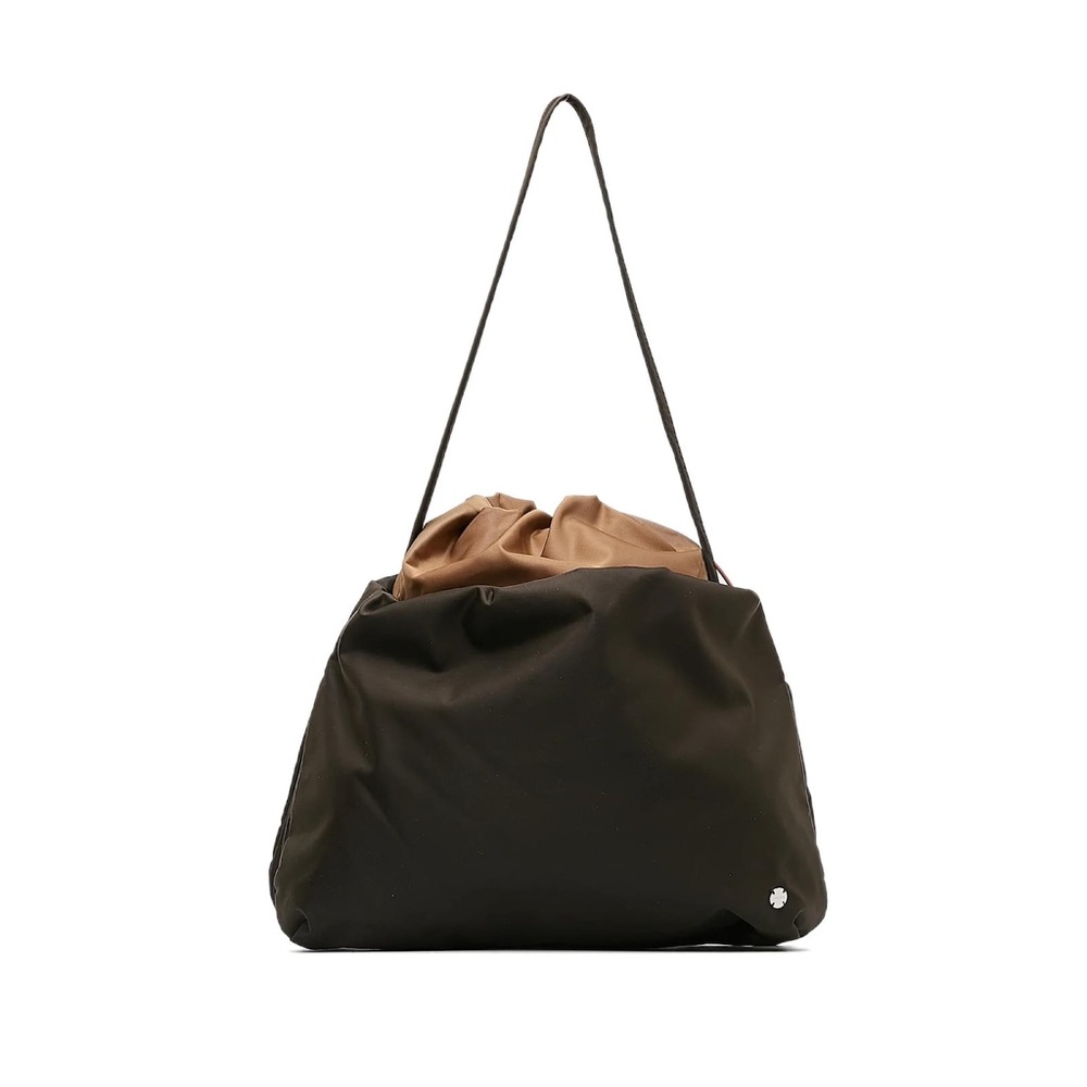 The Row Cacao Brown XL Bourse Nylon Shoulder Bag